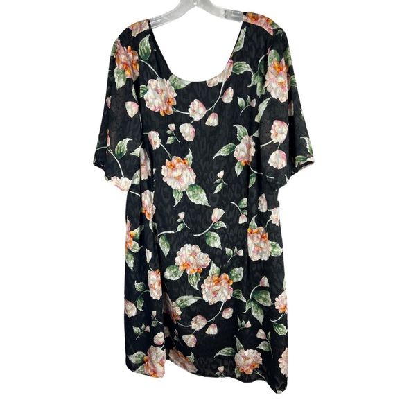 Jessica Howard plus floral sheath black leopard print 22W dress above knee - Picture 1 of 6